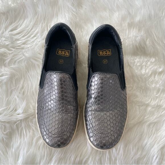 Ash | Women’s Jungle Leather Slip-On Platform Sneaker Italy Shoe Metallic Silver - Picture 3 of 8